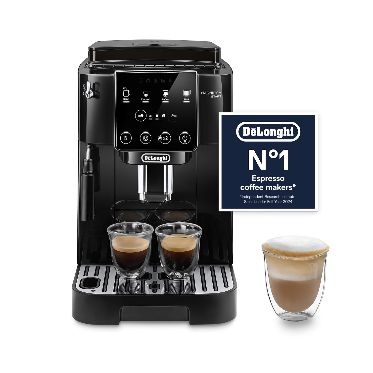 DeLonghi Magnifica S Automatic Bean-to-Cup Coffee Machine - Espresso & Cappuccino, Integrated Grinder, Black Silver