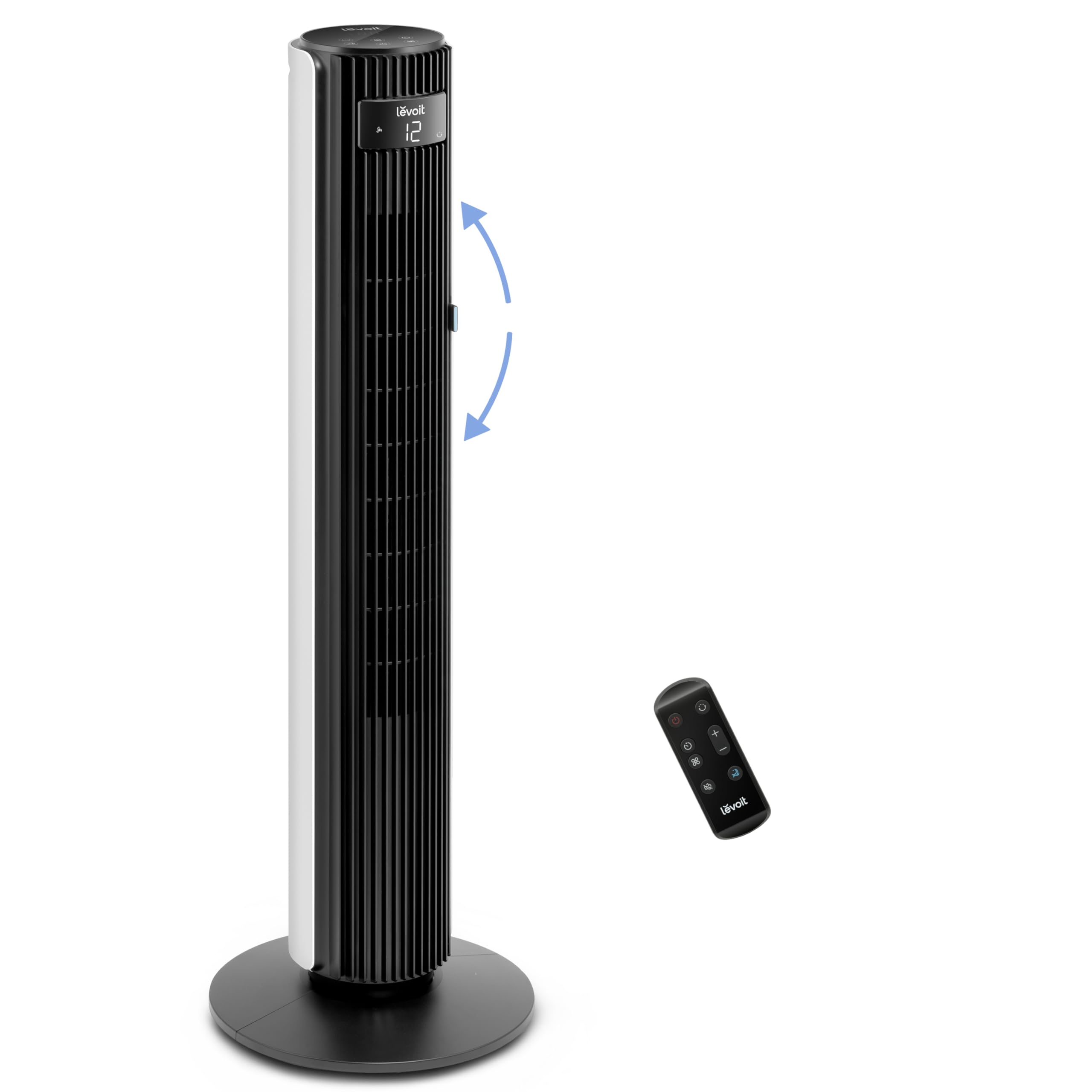 Levoit LTF-F362 DC Tower Fan - 20dB Ultra-Quiet, 12-Speed, Sleep Mode, White & Black