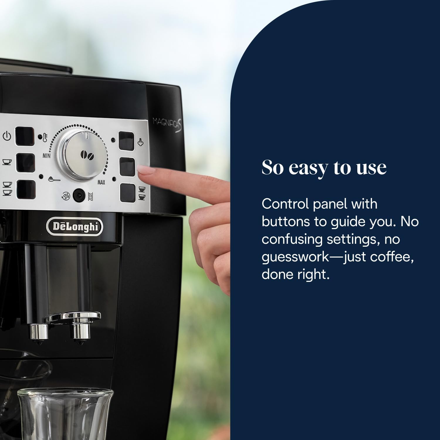 DeLonghi Magnifica S Automatic Bean-to-Cup Coffee Machine - Espresso & Cappuccino, Integrated Grinder, Black Silver