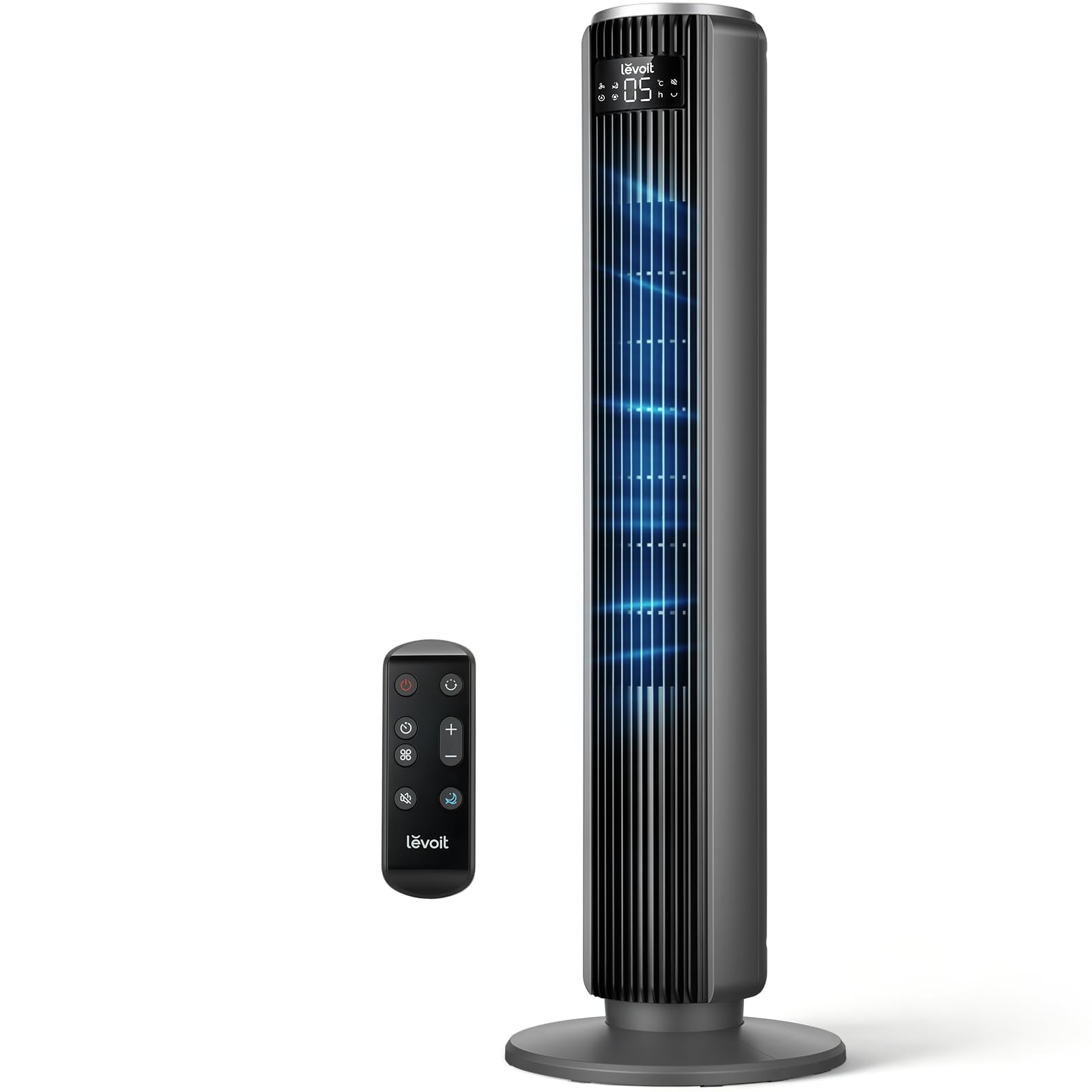 Levoit LTF-F362 DC Tower Fan - 20dB Ultra-Quiet, 12-Speed, Sleep Mode, White & Black