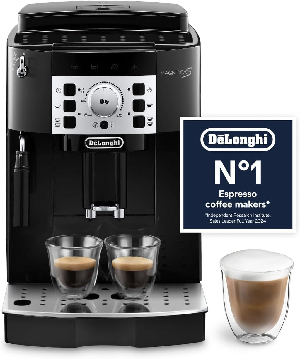 DeLonghi Magnifica S Automatic Bean-to-Cup Coffee Machine - Espresso & Cappuccino, Integrated Grinder, Black Silver