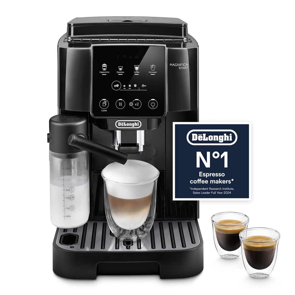 DeLonghi Magnifica S Automatic Bean-to-Cup Coffee Machine - Espresso & Cappuccino, Integrated Grinder, Black Silver