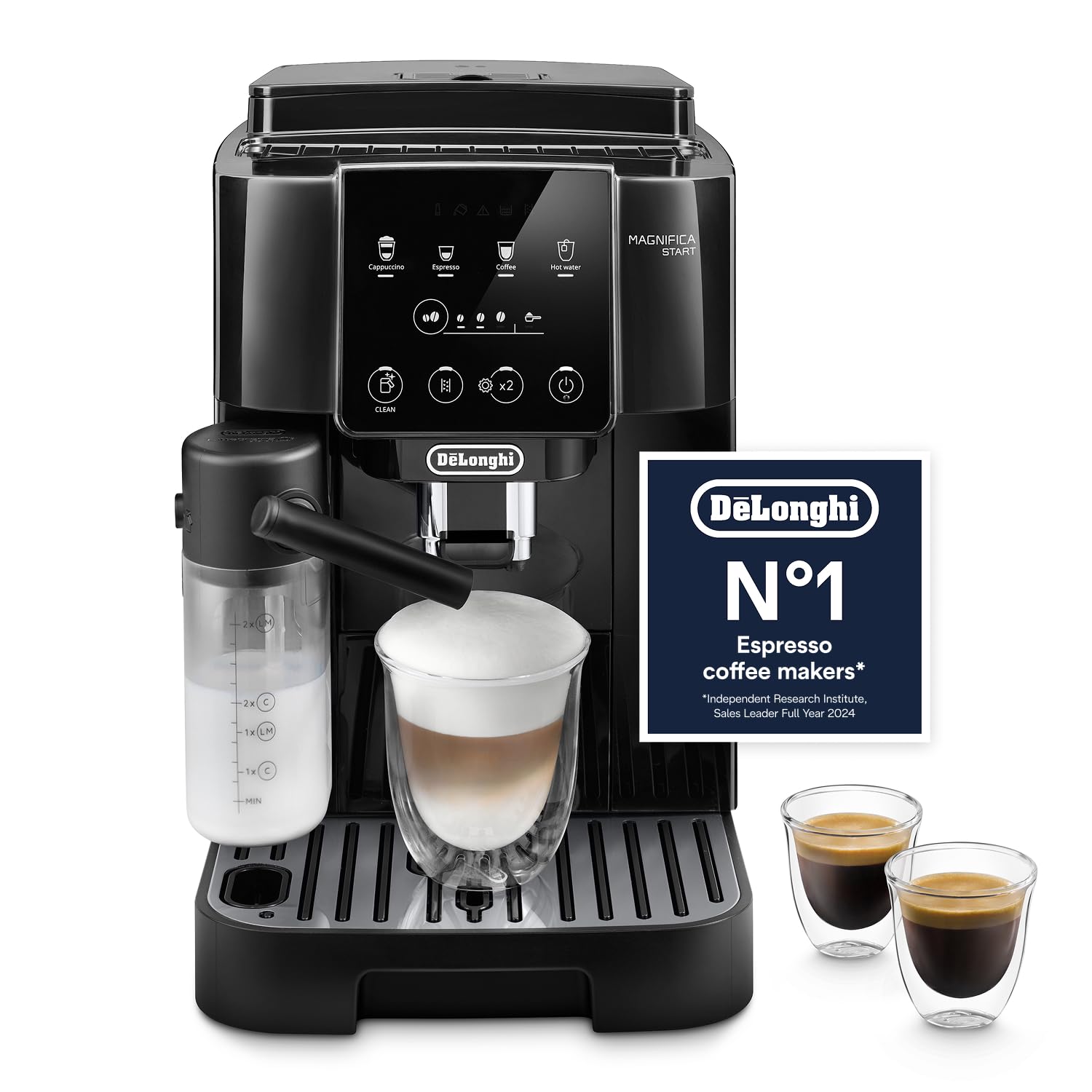 DeLonghi Magnifica S Automatic Bean-to-Cup Coffee Machine - Espresso & Cappuccino, Integrated Grinder, Black Silver