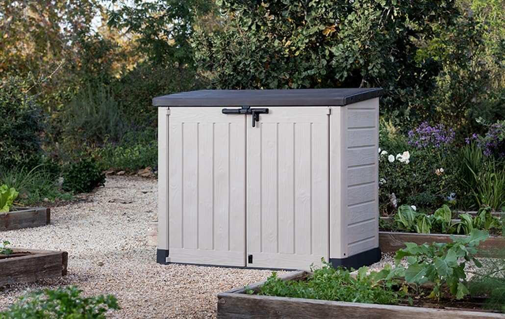 Keter Store It Out Max Plastic Garden Storage Shed - 1200L Capacity, Light Brown, Lockable