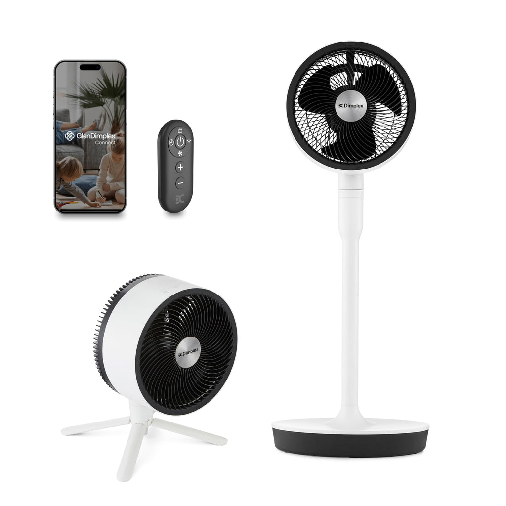 Dimplex DuoCool Cordless Floor & Desk Fan - WiFi Smart App Control, 45H Battery, Quiet 36dB, Graphite