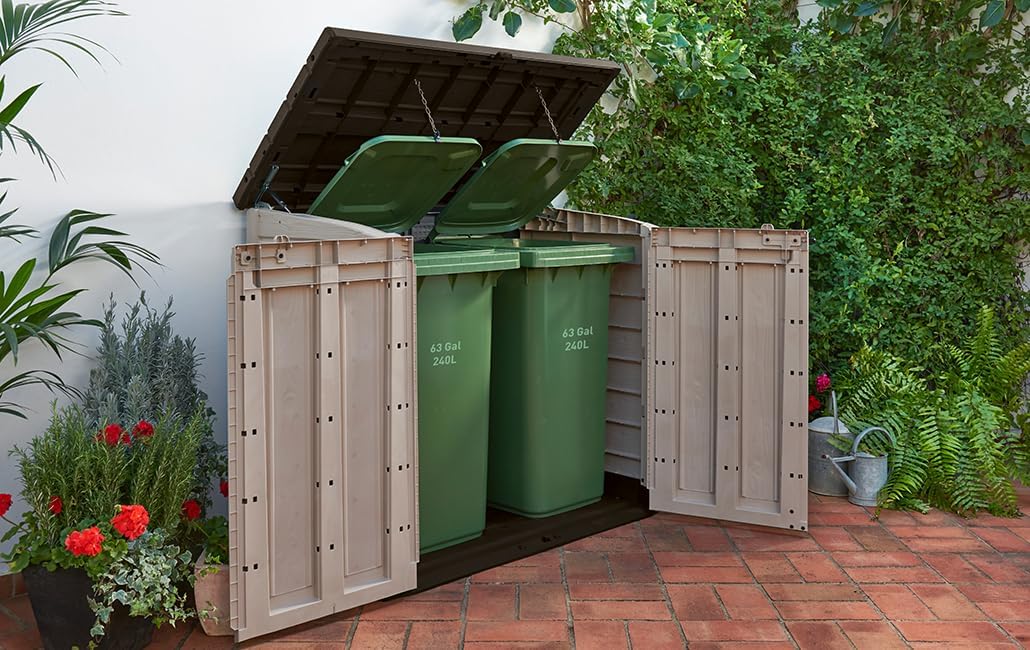 Keter Store It Out Max Plastic Garden Storage Shed - 1200L Capacity, Light Brown, Lockable
