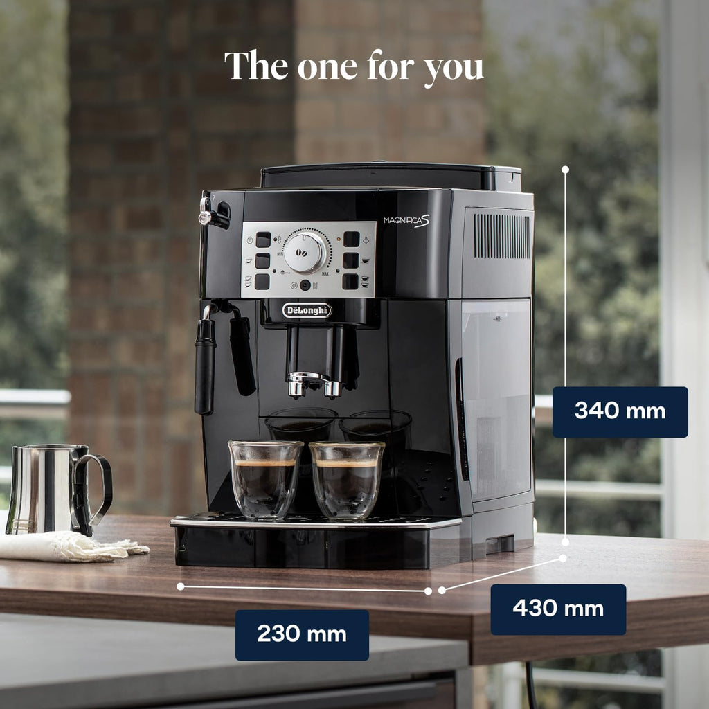 DeLonghi Magnifica S Automatic Bean-to-Cup Coffee Machine - Espresso & Cappuccino, Integrated Grinder, Black Silver