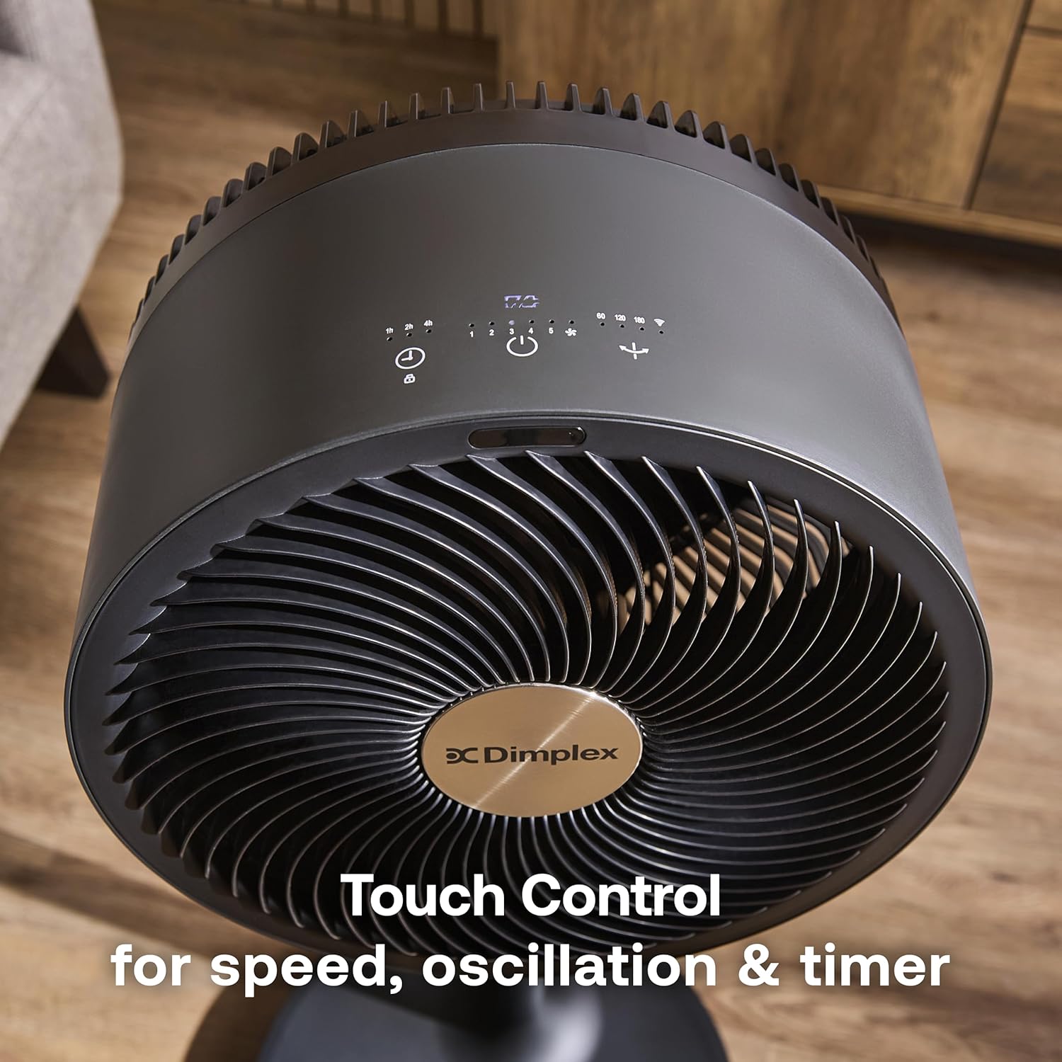 Dimplex DuoCool Cordless Floor & Desk Fan - WiFi Smart App Control, 45H Battery, Quiet 36dB, Graphite