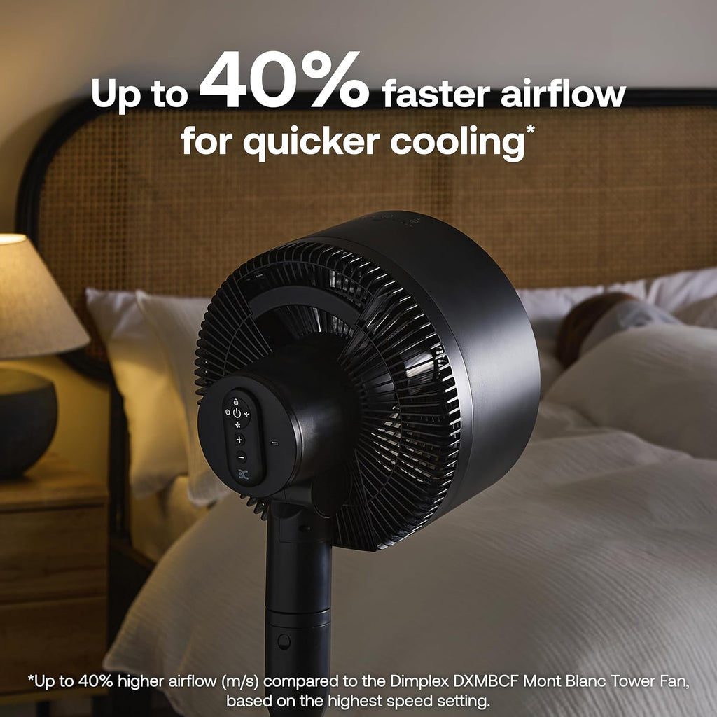 Dimplex DuoCool Cordless Floor & Desk Fan - WiFi Smart App Control, 45H Battery, Quiet 36dB, Graphite