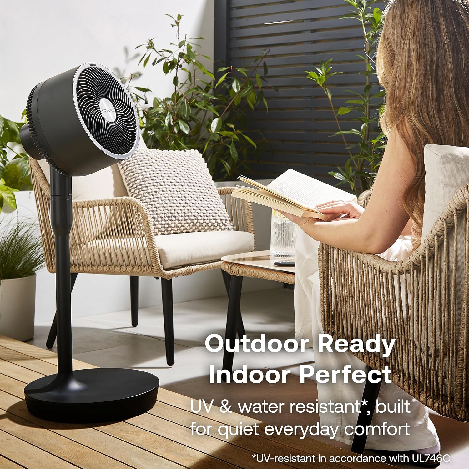Dimplex DuoCool Cordless Floor & Desk Fan - WiFi Smart App Control, 45H Battery, Quiet 36dB, Graphite