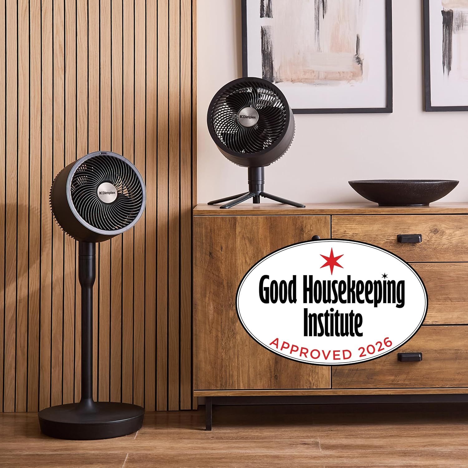 Dimplex DuoCool Cordless Floor & Desk Fan - WiFi Smart App Control, 45H Battery, Quiet 36dB, Graphite