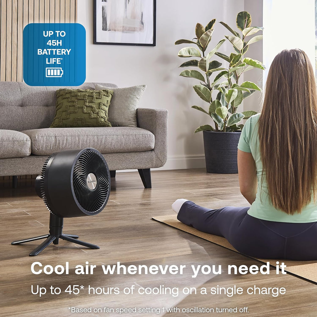 Dimplex DuoCool Cordless Floor & Desk Fan - WiFi Smart App Control, 45H Battery, Quiet 36dB, Graphite