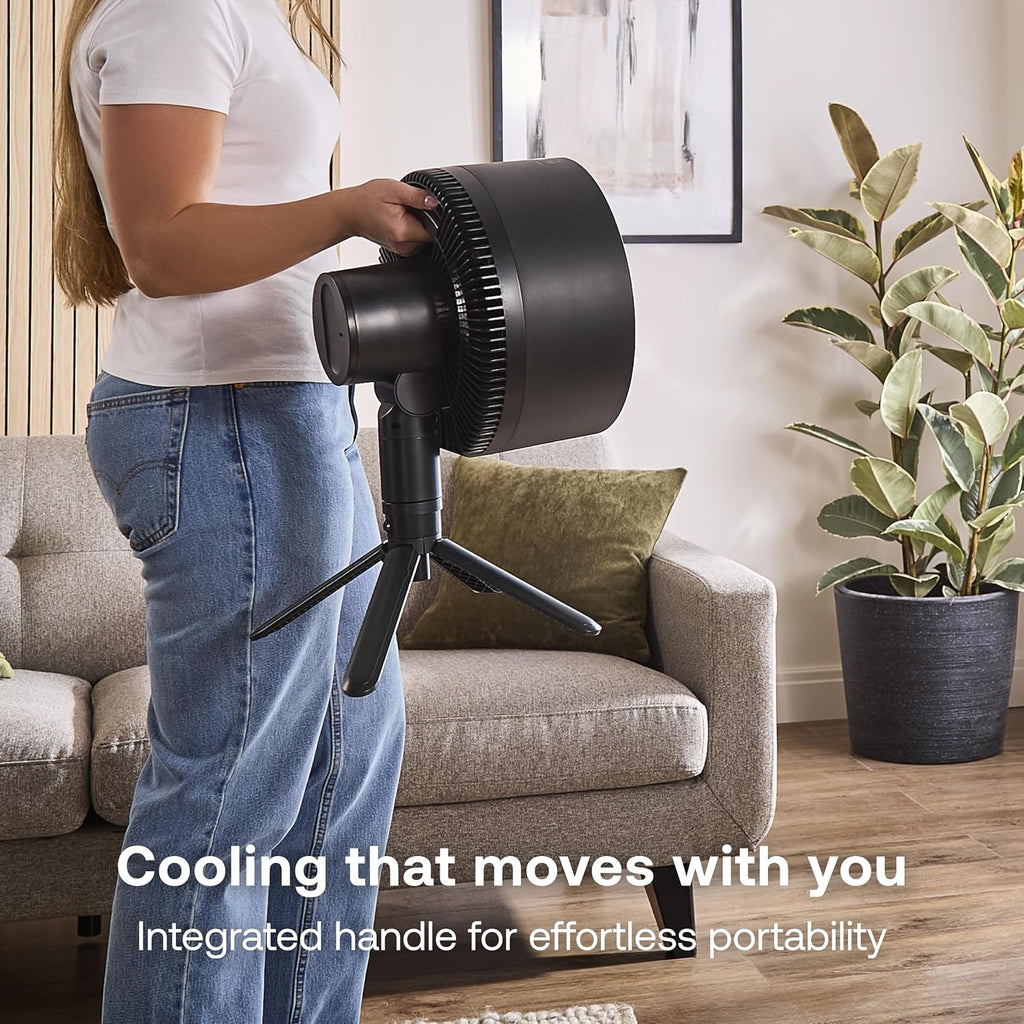 Dimplex DuoCool Cordless Floor & Desk Fan - WiFi Smart App Control, 45H Battery, Quiet 36dB, Graphite